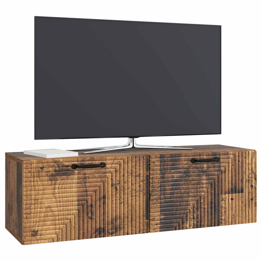 Wandbeugel TV-kast Oud hout 98 x 31 x 30 cm Bewerkt hout