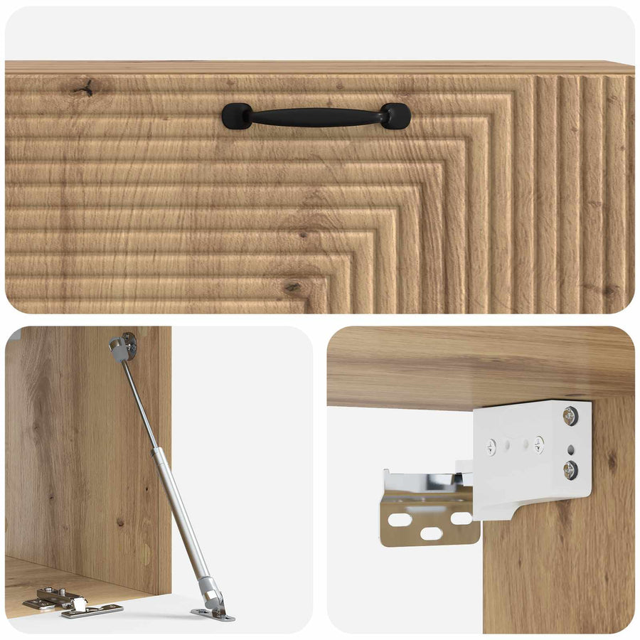 Wandbeugel TV-kast Artisanaal eiken 98 x 31 x 30 cm
