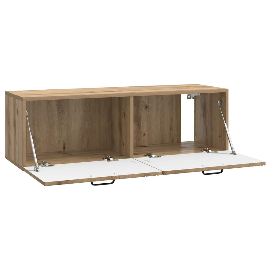 Wandbeugel TV-kast Artisanaal eiken 98 x 31 x 30 cm
