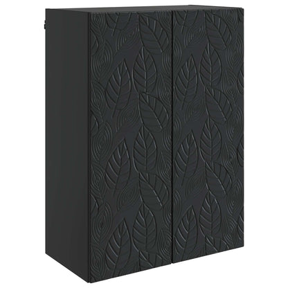 Wandkast Zwart 66 x 34,5 x 90 cm Bewerkt hout