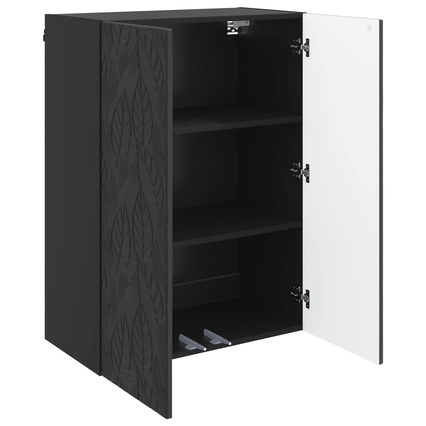 Wandkast Zwart 66 x 34,5 x 90 cm Bewerkt hout