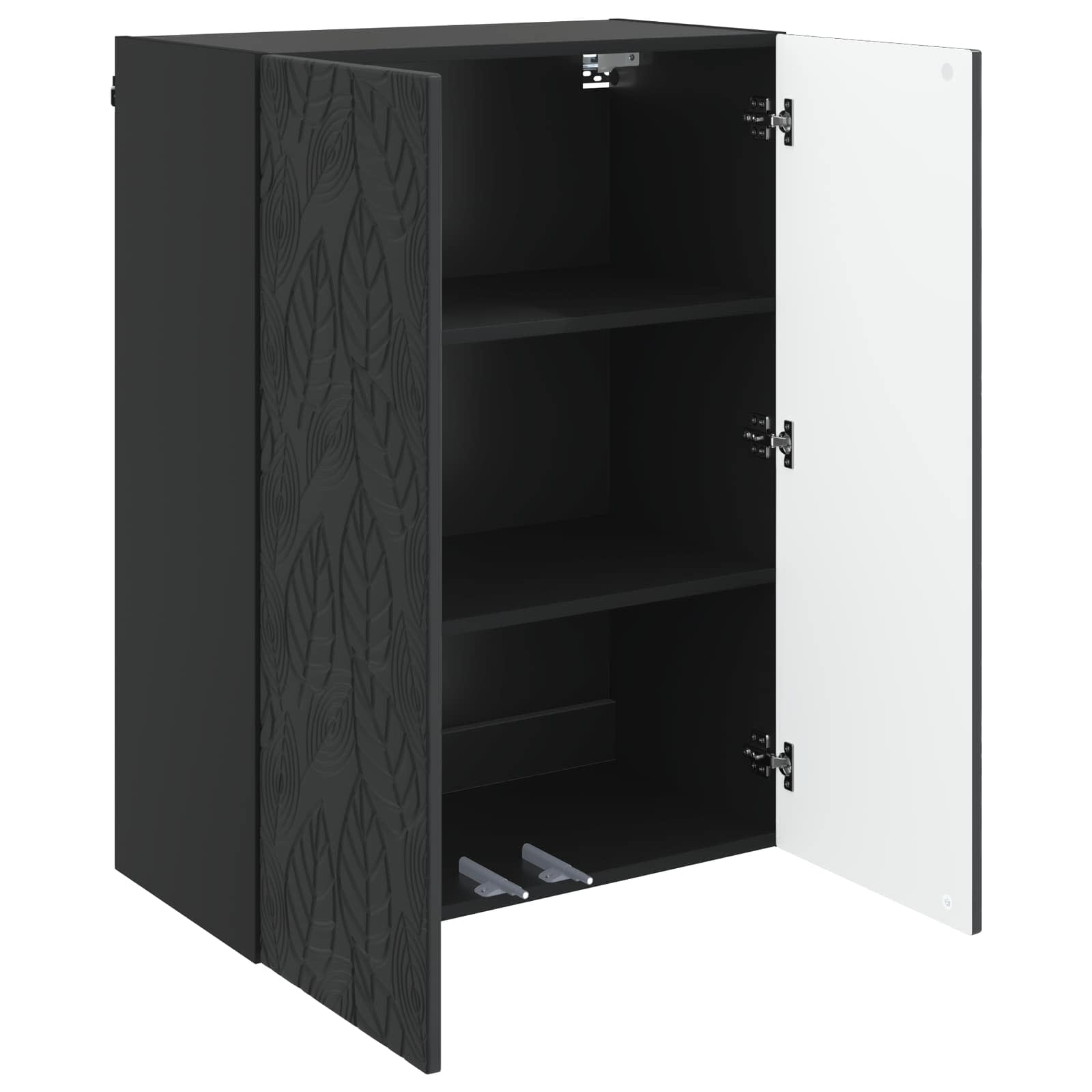 Wandkast Zwart 66 x 34,5 x 90 cm Bewerkt hout