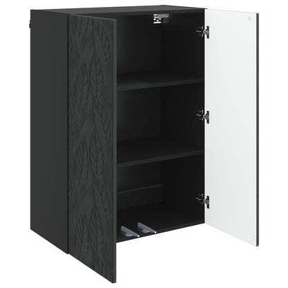Wandkast Zwart 66 x 34,5 x 90 cm Bewerkt hout