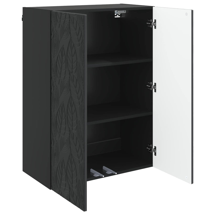 Wandkast Zwart 66 x 34,5 x 90 cm Bewerkt hout