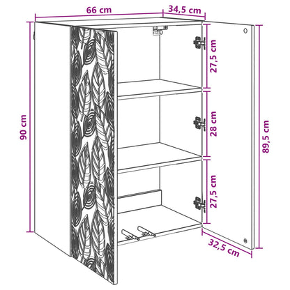 Wandkast Sonoma Eiken 66 x 34,5 x 90 cm Bewerkt hout