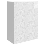 Wandkast bewerkt hout 66x34,5x90 cm hoogglans wit