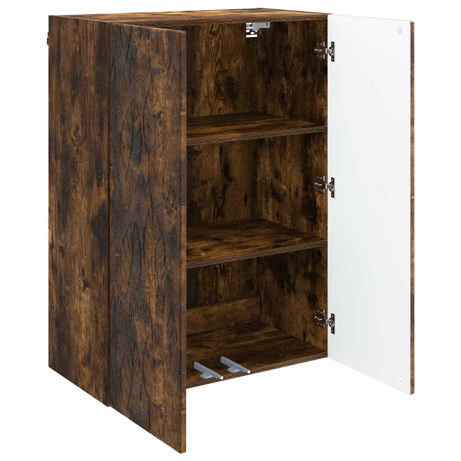 Wandkast Gerookt eiken 66 x 34,5 x 90 cm Bewerkt hout