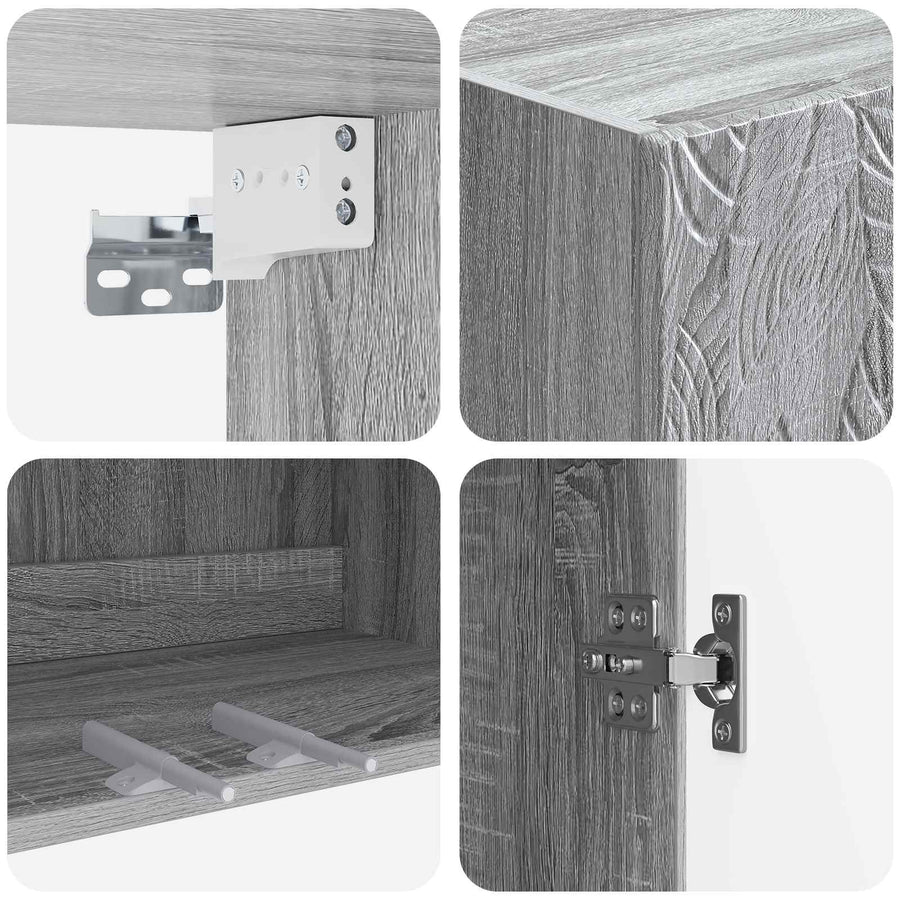Wandkast Grijs Sonoma 66 x 34,5 x 90 cm Bewerkt hout