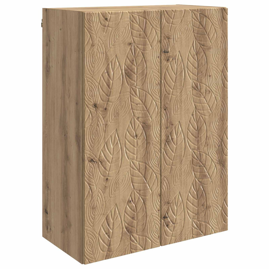 Wandkast Artisanaal eiken 66 x 34,5 x 90 cm Bewerkt hout