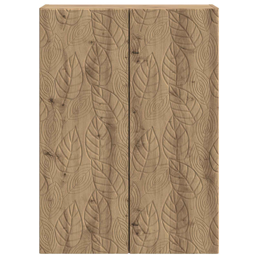 Wandkast Artisanaal eiken 66 x 34,5 x 90 cm Bewerkt hout
