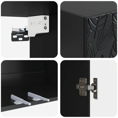 Wandkast Zwart 59 x 31 x 60 cm Bewerkt hout