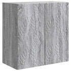 Wandkast 59x31x60 cm grijs bewerkt hout