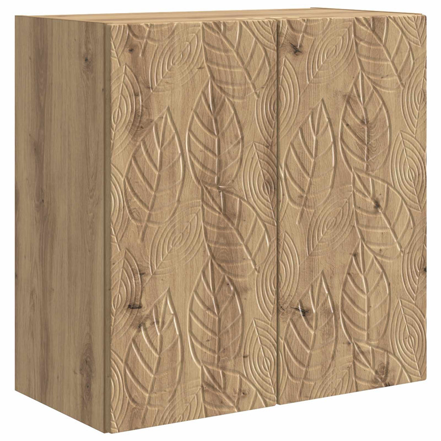 Wandkast Artisanaal eiken 59 x 31 x 60 cm Bewerkt hout