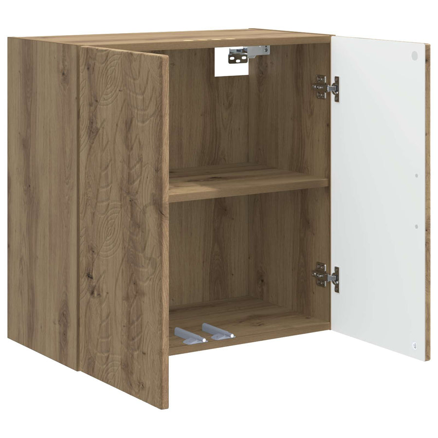 Wandkast Artisanaal eiken 59 x 31 x 60 cm Bewerkt hout
