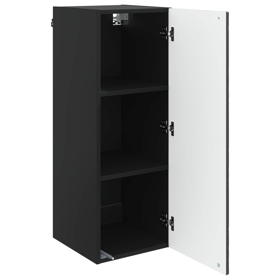 Wandkast Zwart 33 x 34,5 x 90 cm Bewerkt hout