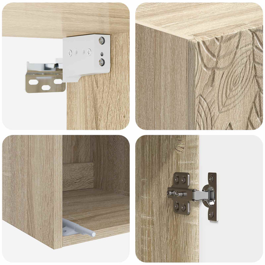Wandkast Sonoma Eiken 33 x 34,5 x 90 cm Bewerkt hout