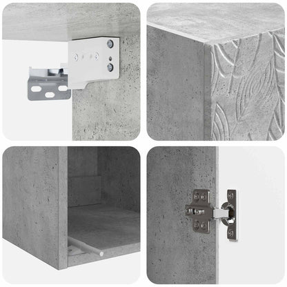 Wandkast Betongrijs 33 x 34,5 x 90 cm Bewerkt hout