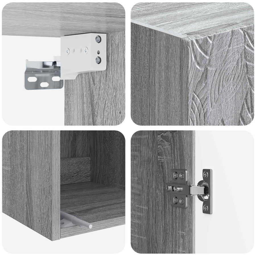 Wandkast Grijs Sonoma 33 x 34,5 x 90 cm Bewerkt hout