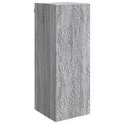 Wandkast 33x34,5x90 cm bewerkt hout grijs