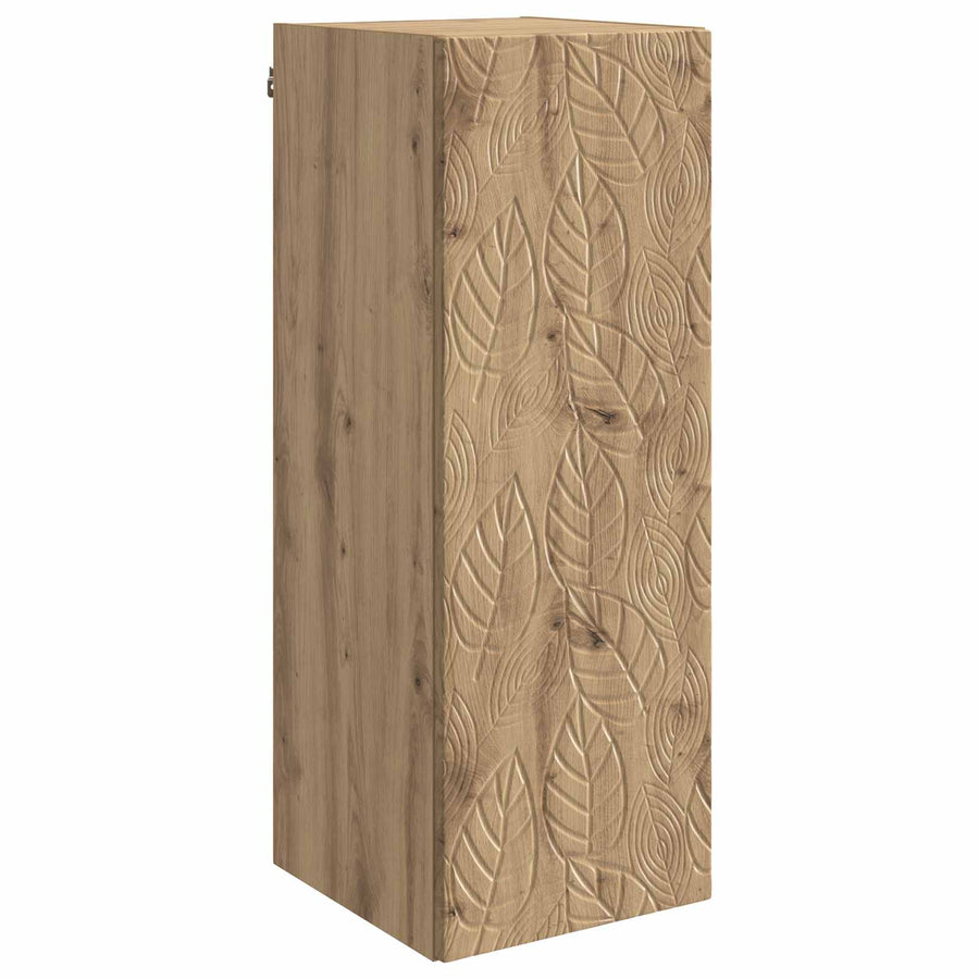 Wandkast Artisanaal eiken 33 x 34,5 x 90 cm Bewerkt hout