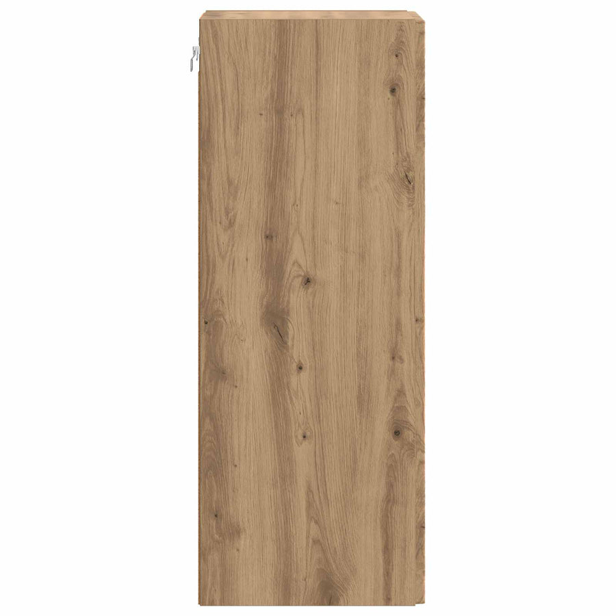 Wandkast Artisanaal eiken 33 x 34,5 x 90 cm Bewerkt hout