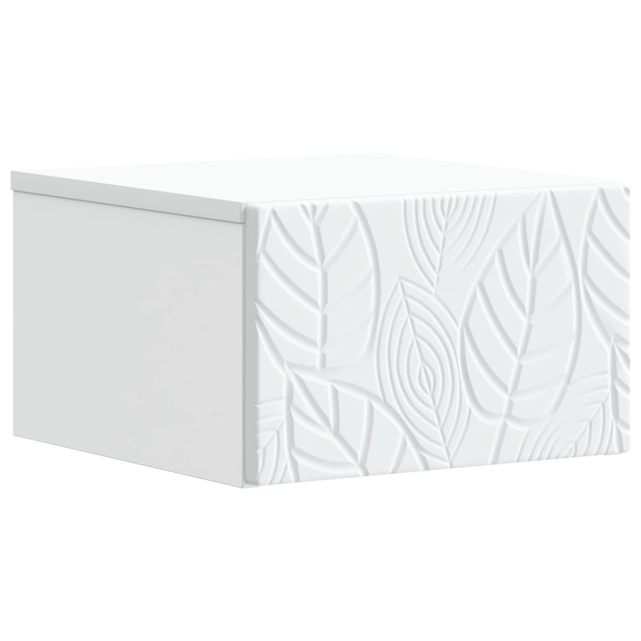 Wandmontage Zijtafel 2 pcs Wit 34,5 x 33 x 20 cm Bewerkt hout