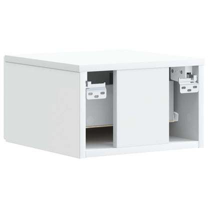 Wandmontage Zijtafel 2 pcs Wit 34,5 x 33 x 20 cm Bewerkt hout