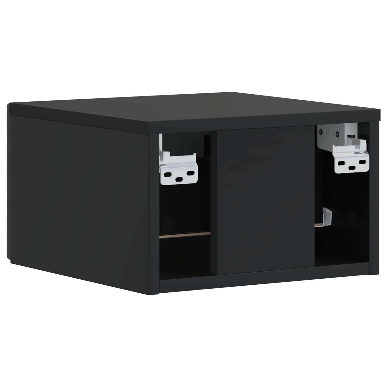Wandmontage Zijtafel 2 pcs Zwart 34,5 x 33 x 20 cm Bewerkt hout