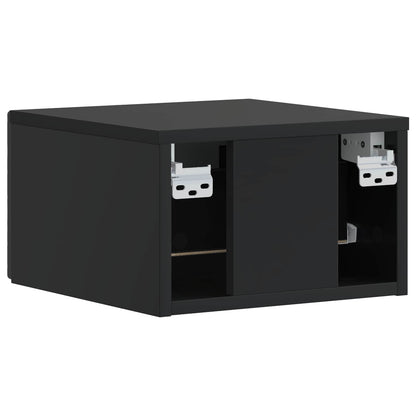 Wandmontage Zijtafel 2 pcs Zwart 34,5 x 33 x 20 cm Bewerkt hout