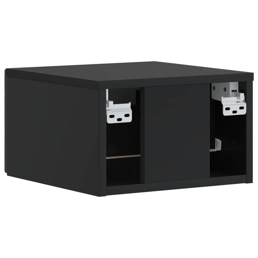 Wandmontage Zijtafel 2 pcs Zwart 34,5 x 33 x 20 cm Bewerkt hout