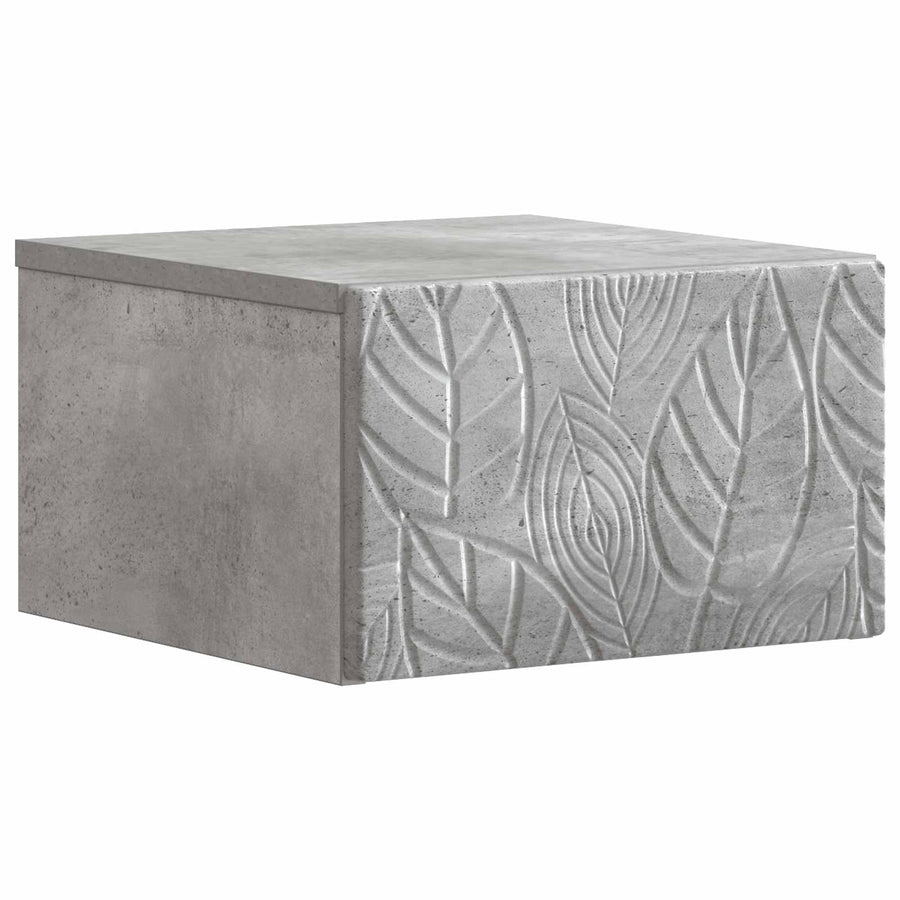 Wandmontage Zijtafel Betongrijs 34,5 x 33 x 20 cm Bewerkt hout