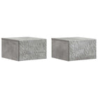 Wandmontage bijzettafel 2 stuks betongrijs 34,5x33x20 cm