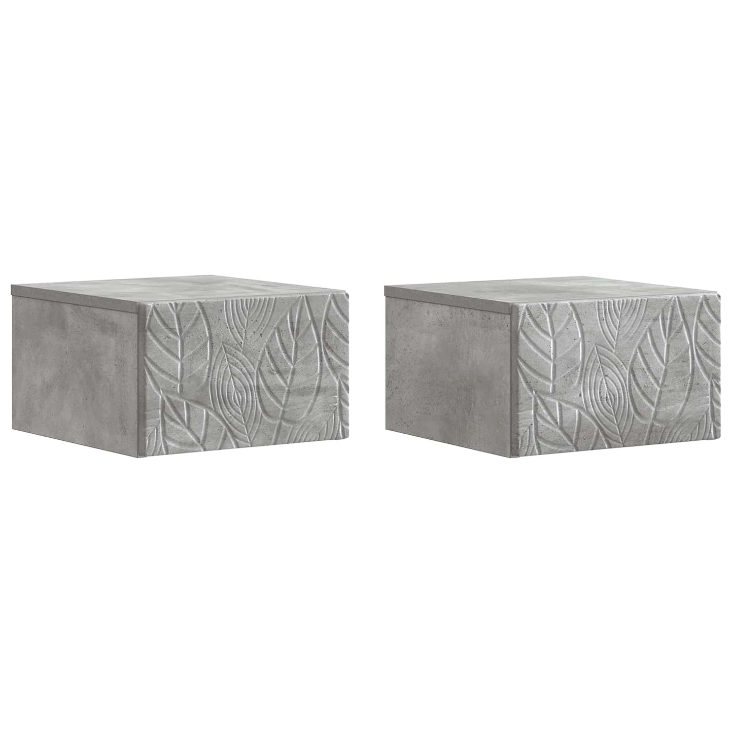 Wandmontage Zijtafel 2 pcs Betongrijs 34,5 x 33 x 20 cm