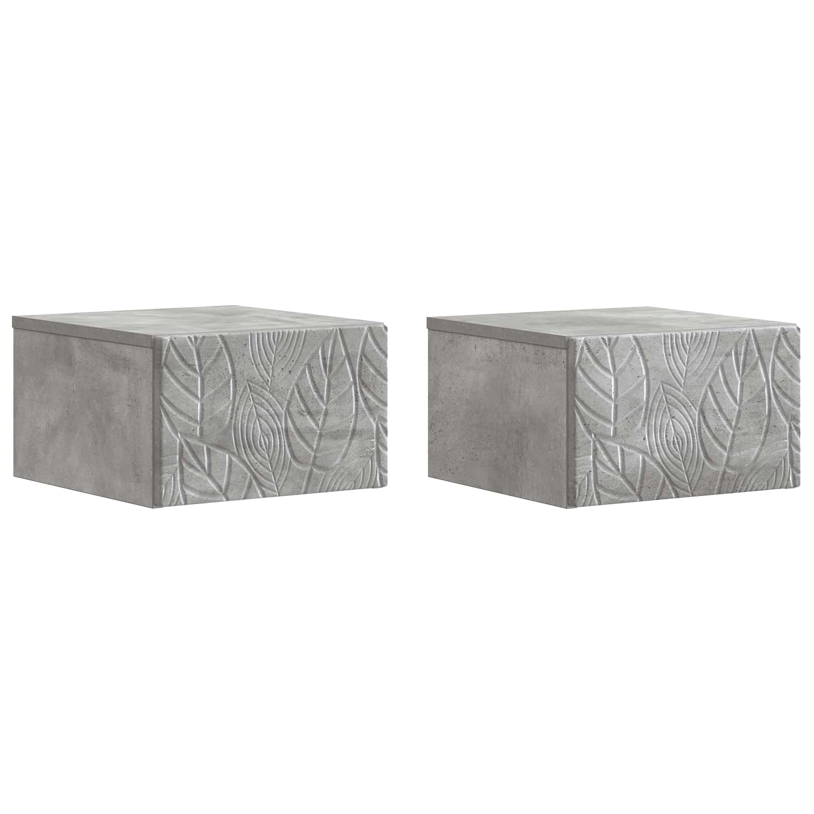 Wandmontage Zijtafel 2 pcs Betongrijs 34,5 x 33 x 20 cm