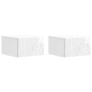 Wandmontage bijzettafel 2 stuks hoogglans wit 34,5x33x20 cm