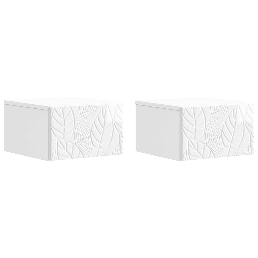 Wandmontage Zijtafel 2 pcs Hoogglans Wit 34,5 x 33 x 20 cm