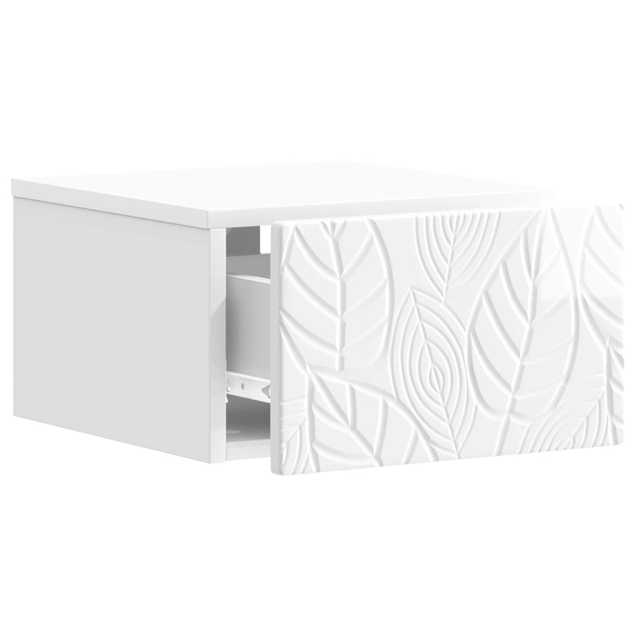 Wandmontage Zijtafel 2 pcs Hoogglans Wit 34,5 x 33 x 20 cm