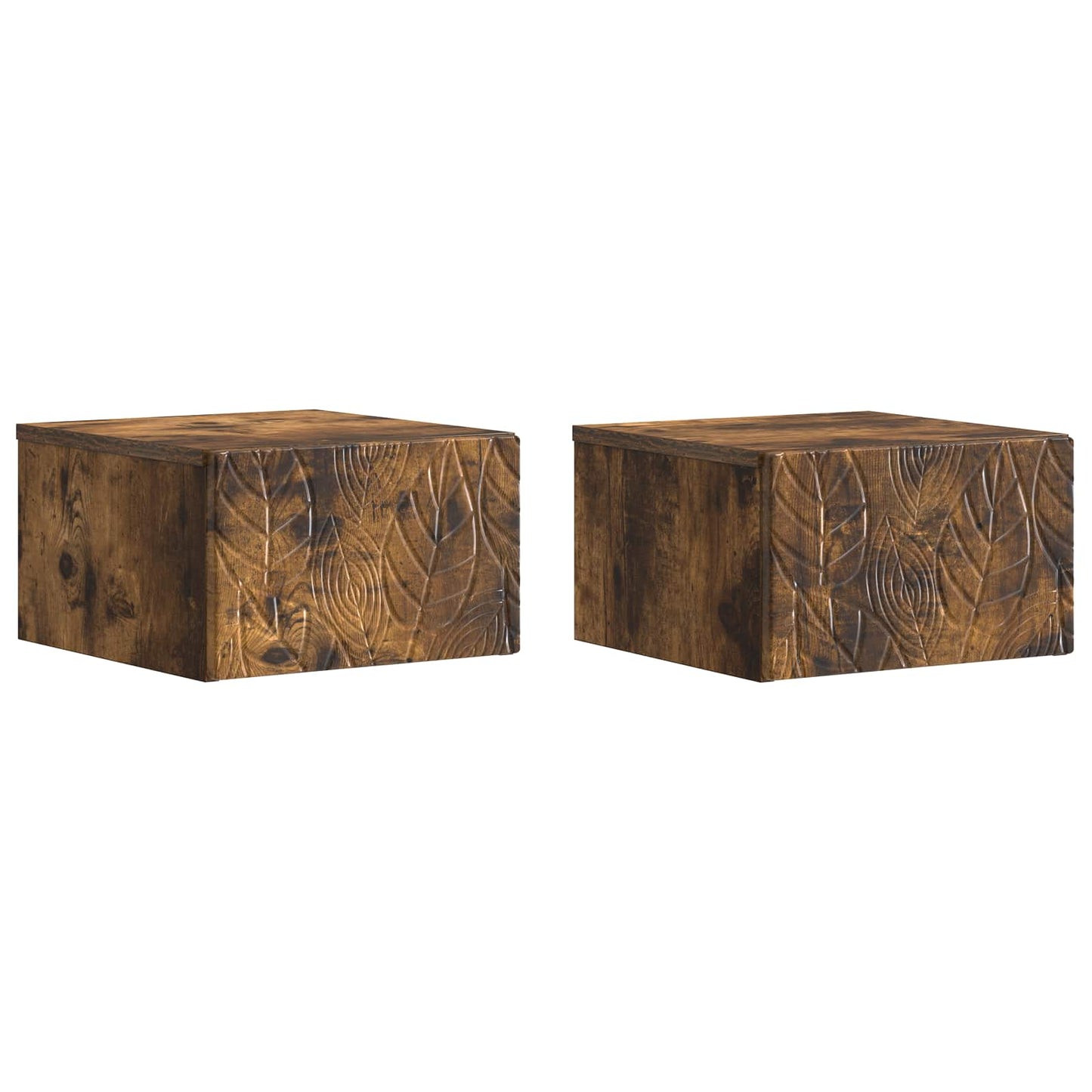 Wandmontage Zijtafel 2 pcs Gerookt eiken 34,5 x 33 x 20 cm