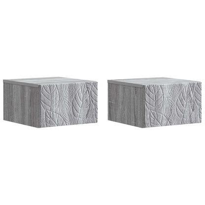 Wandmontage Zijtafel 2 pcs Grijs Sonoma 34,5 x 33 x 20 cm