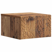 Wandmontage bijzettafel 34,5x33x20 cm oud hout