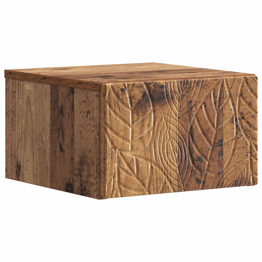 Wandmontage Zijtafel 2 pcs Oud hout 34,5 x 33 x 20 cm
