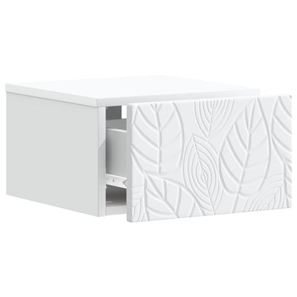 Wandbeugel Bedkast 2 pcs Wit 49 x 34,5 x 20 cm Bewerkt hout