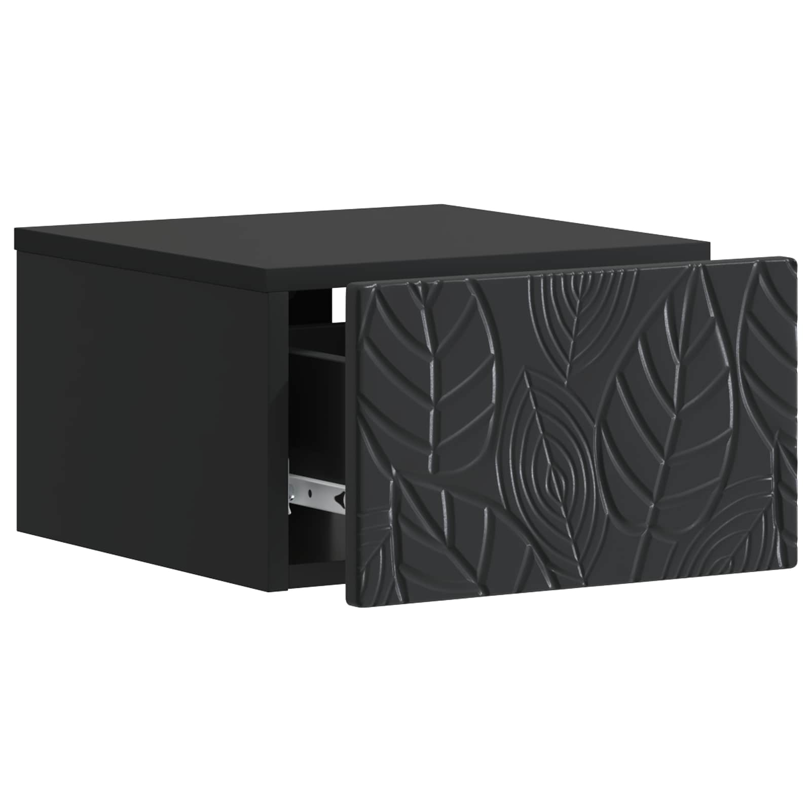 Wandbeugel Bedkast Zwart 49 x 34,5 x 20 cm Bewerkt hout