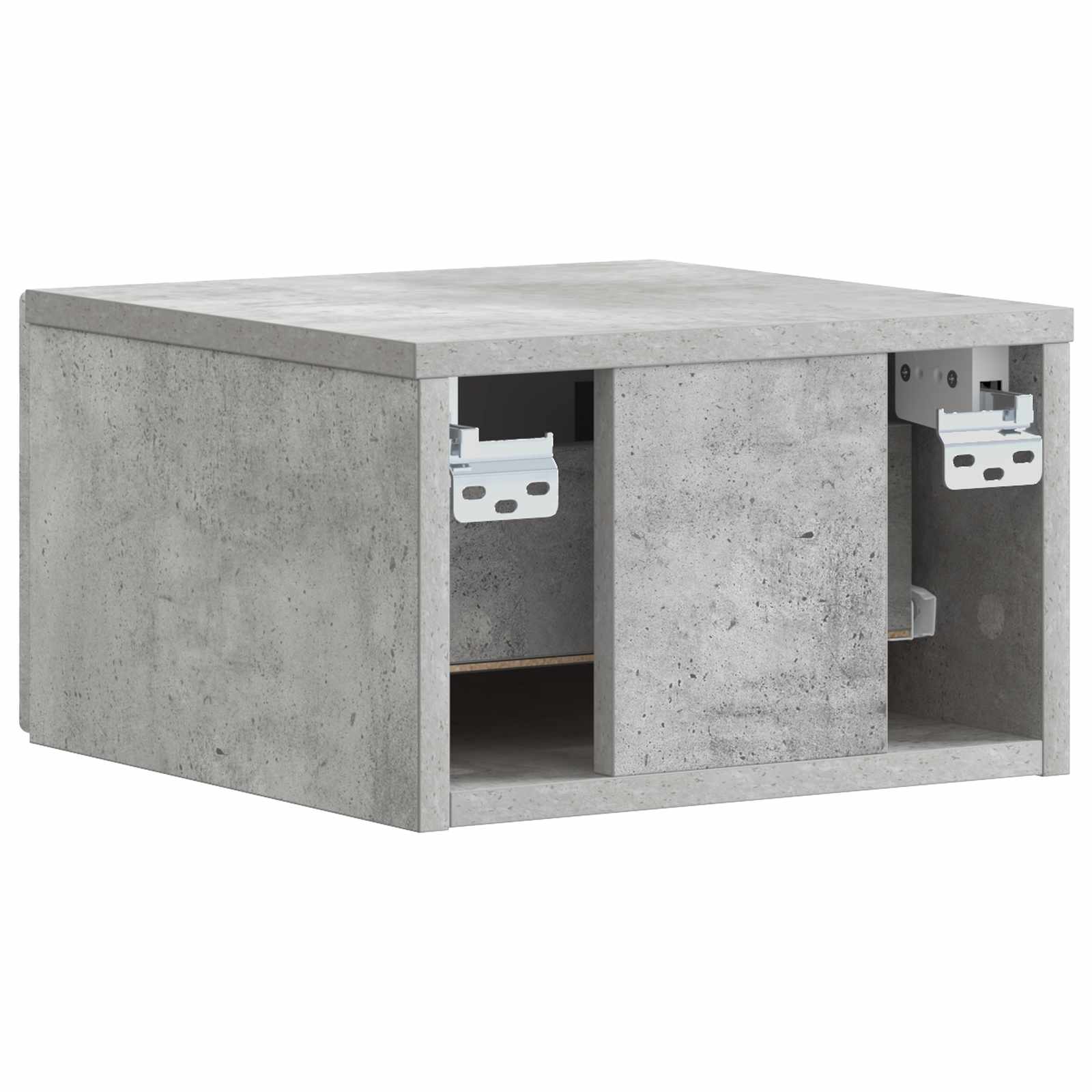 Wandbeugel Bedkast Betongrijs 49 x 34,5 x 20 cm Bewerkt hout