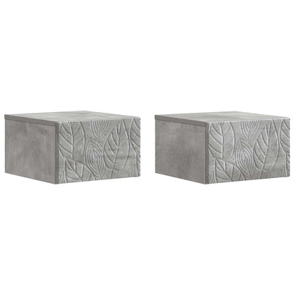 Wandbeugel Bedkast 2 pcs Betongrijs 49 x 34,5 x 20 cm