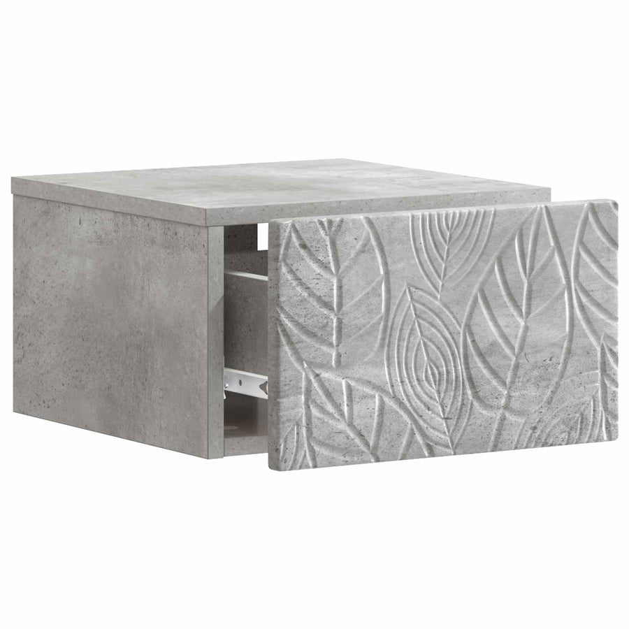 Wandbeugel Bedkast 2 pcs Betongrijs 49 x 34,5 x 20 cm