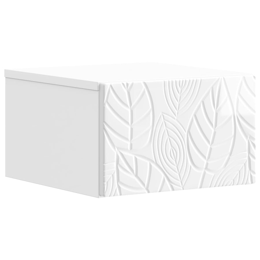 Wandbeugel Bedkast Hoogglans Wit 49 x 34,5 x 20 cm Bewerkt hout