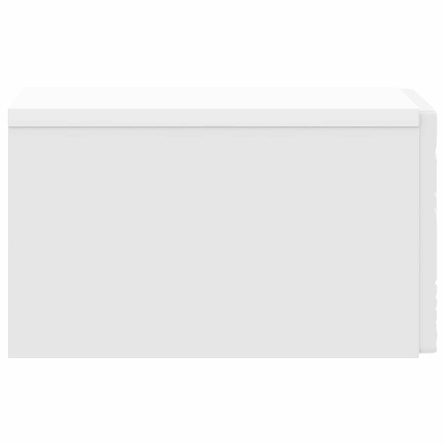 Wandbeugel Bedkast Hoogglans Wit 49 x 34,5 x 20 cm Bewerkt hout