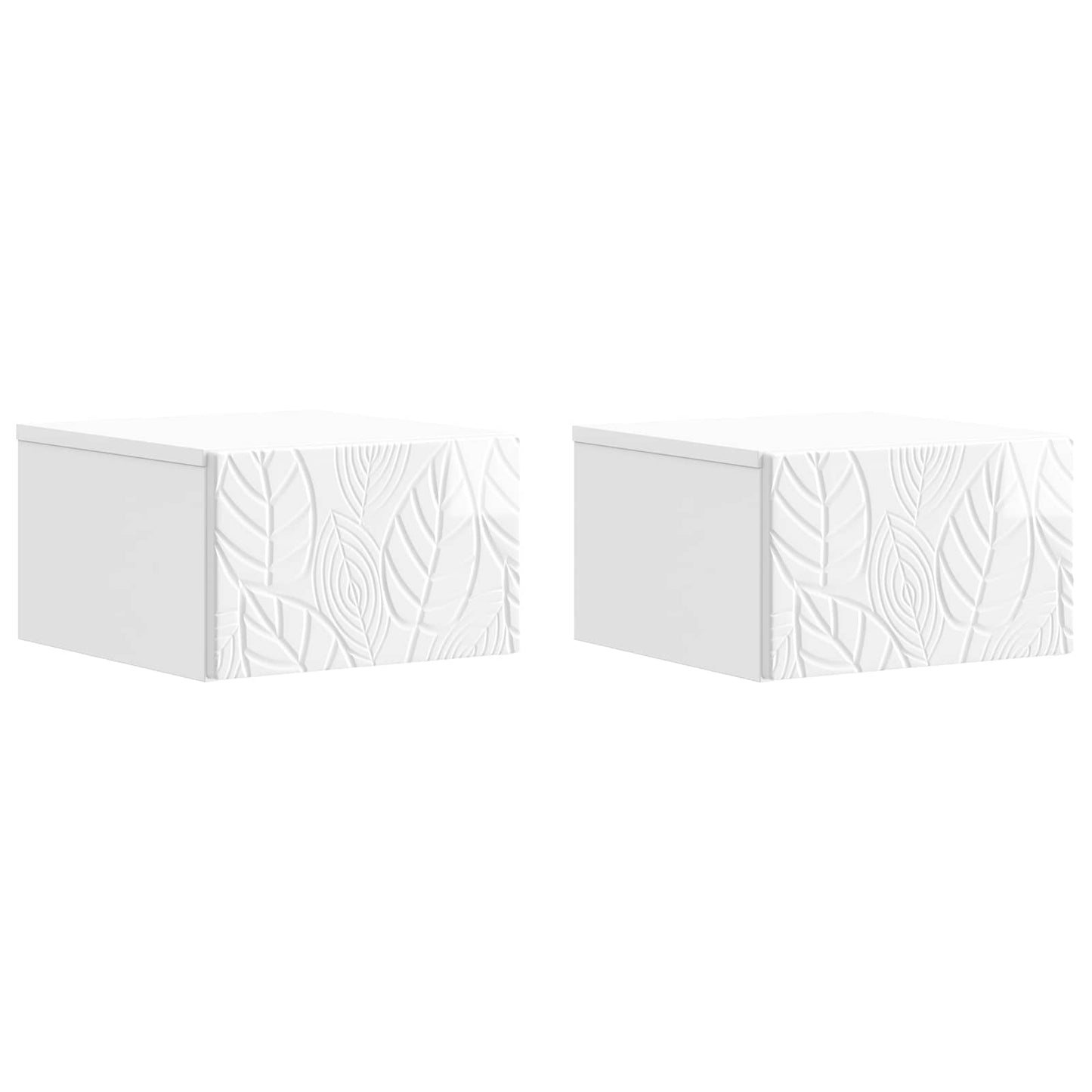 Wandbeugel Bedkast 2 pcs Hoogglans Wit 49 x 34,5 x 20 cm