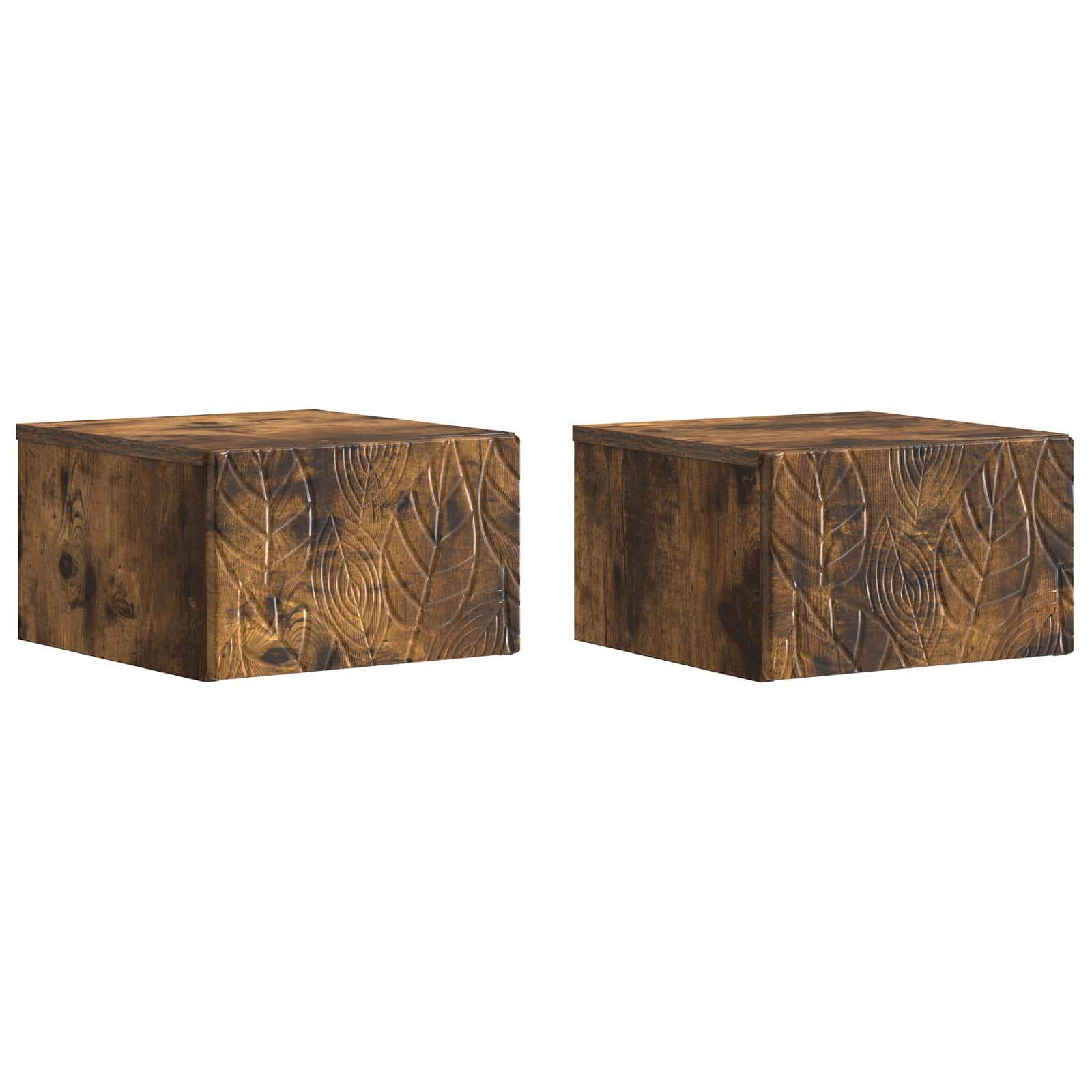 Wandbeugel Bedkast 2 pcs Gerookt eiken 49 x 34,5 x 20 cm
